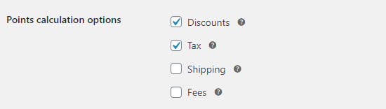 Points Calculation Options