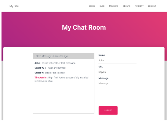Another name for chat room