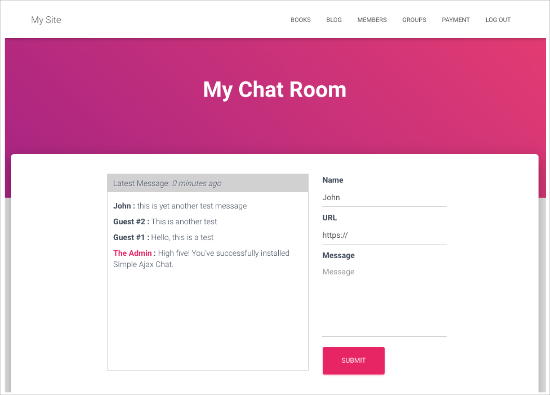 Chat room a AA Chat