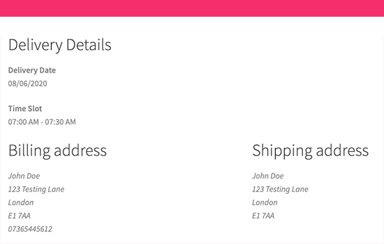 Deliverydetails