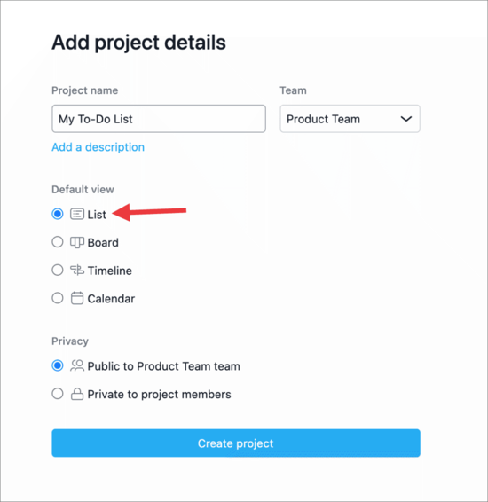 Add project details