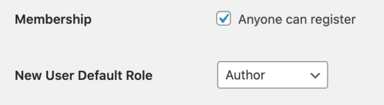 Default role set to author