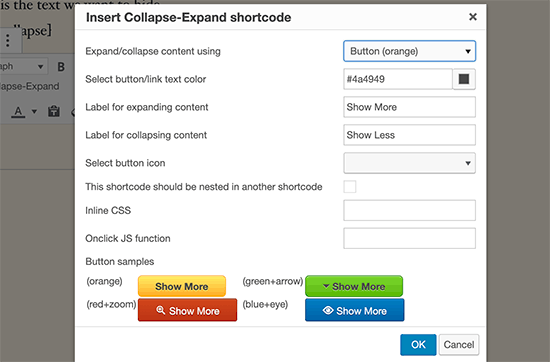 Shortcode generator