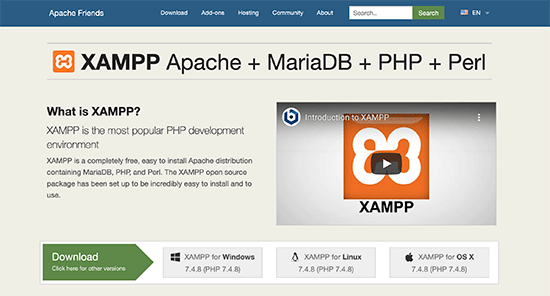 Scarica XAMPP sul tuo computer