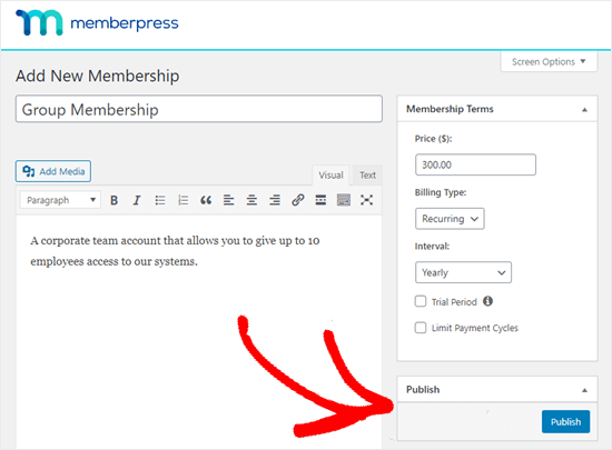 Membepress Publish Membership