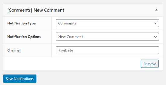 Impostare nuove notifiche di commento in Slack da WordPress