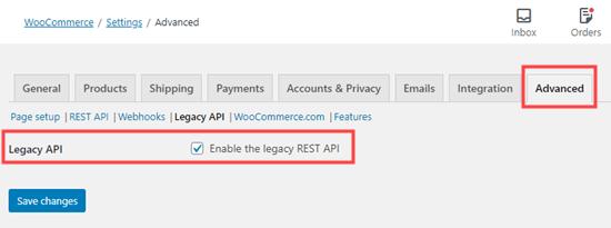Включить Advanced Legacy REST API в WooCommerce, чтобы вы могли подключиться к Printful