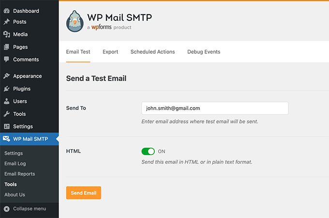 WP Mail SMTP kullanarak WordPress e-postalarını test edin