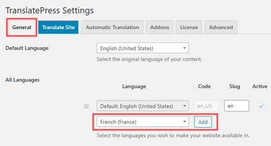 Добавление языковых опций на ваш сайт с помощью TranslatePress