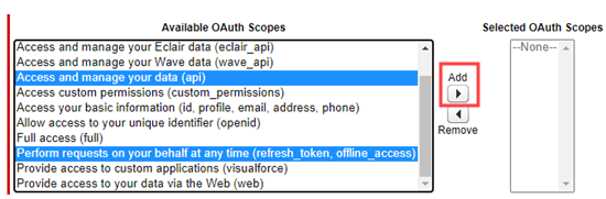 Select Oauth Permissions