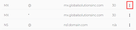 Modifica di un record MX in Domain.com