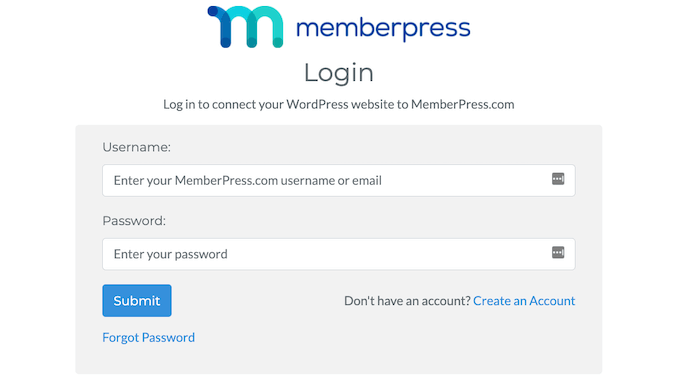 Вход в свою учетную запись MemberPress
