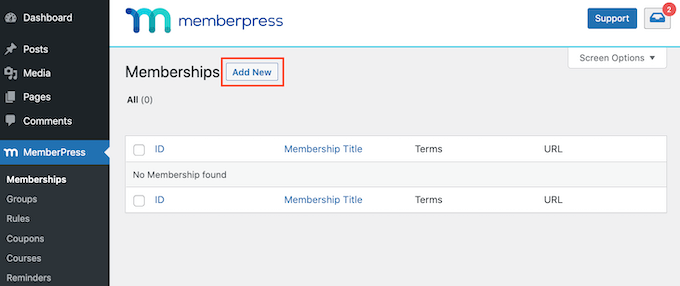 Создание нового уровня членства в MemberPress