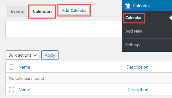 Adding a new calendar in Sugar Calendar