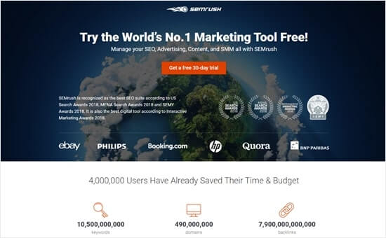 Semrush Homepage