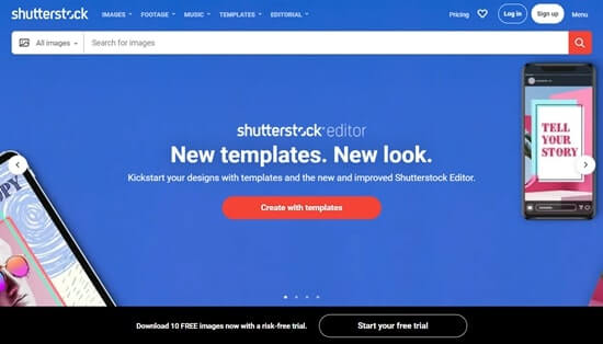 Shutterstock Homepage