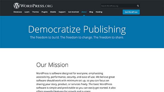 La missione di WordPress è democratizzare la pubblicazione