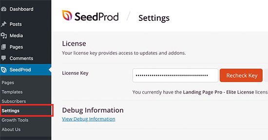 Seedprod Licensekey