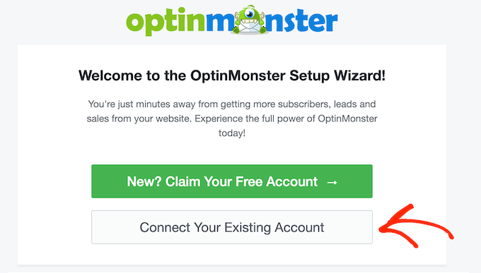 将 OptinMonster 帐户连接到 WordPress