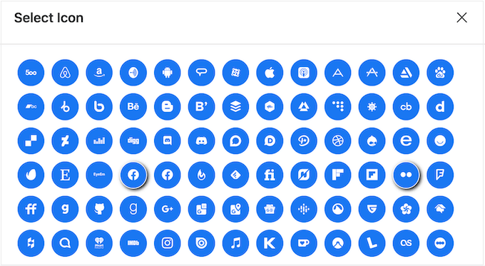 Choosing an icon for your social media buttons