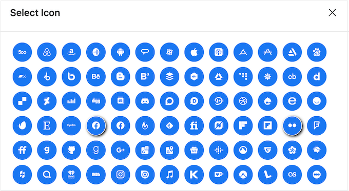 Picking an icon for your social networks buttons