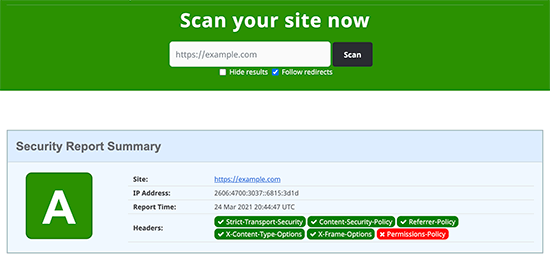 Checking your WordPress security headers