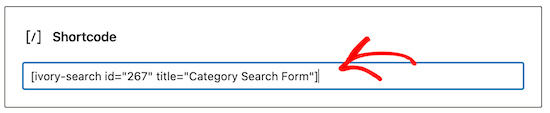 Add category search shortcode