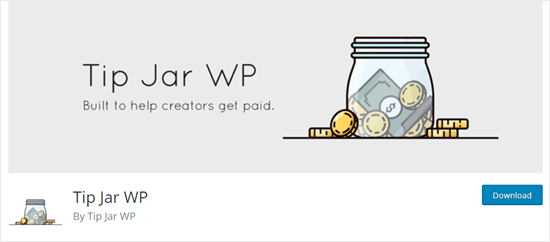 The Tip Jar WP plugin on the WordPress website