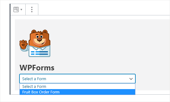 Wpforms Select Form From Dropdown