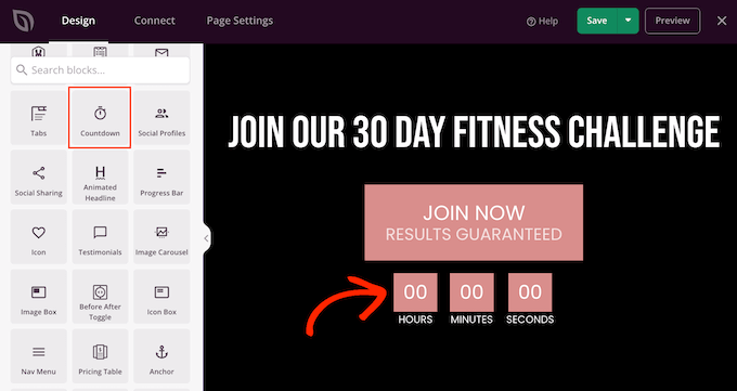 How to add a countdown timer to a custom page