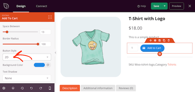 Including a button design to a WooCommerce item page