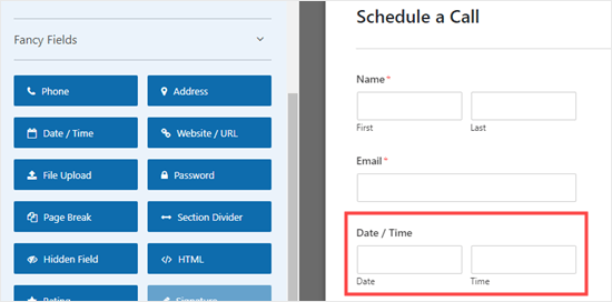 Date Time Field On Form