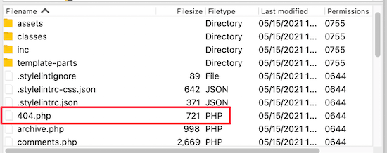 FTP 404 php file
