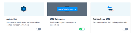 Switching on SMS campaigns in Sendinblue