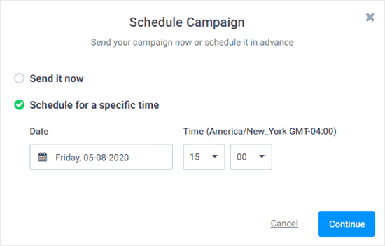 Sendinblue Schedule Campaign