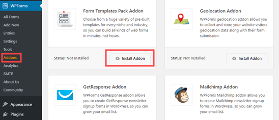 Wpforms Form Template Pack Addon Install