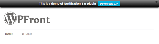 Wpfront Notification Bar