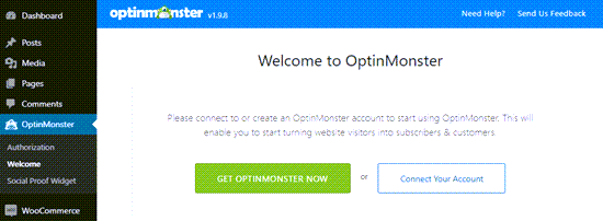 Подключите OptinMonster к вашему сайту WordPress