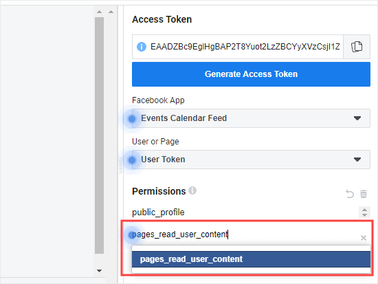 Add the correct permission to your Facebook app