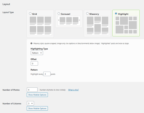 Changing the layout of your Instagram photos