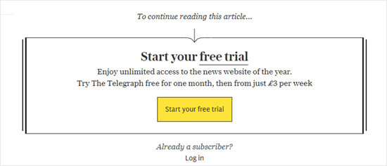 The Daily Telegraph's paywall