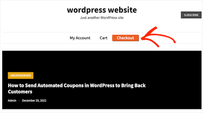 A button in a WordPress header