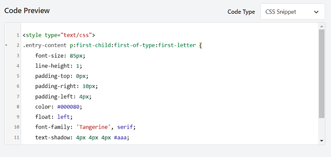 پیش نمایش کد برای دراپ کد