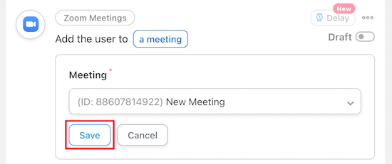 Select Zoom meeting