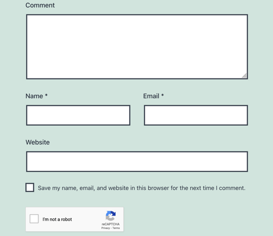 reCAPTCHA Preview