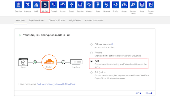 Set SSL certificate settings