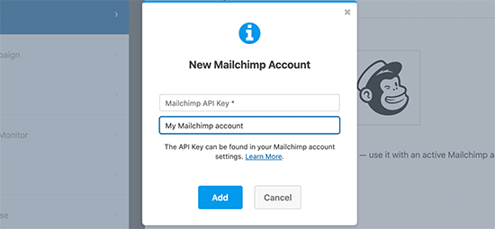 WPForms mailchimp API ключ