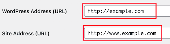 Site address conflict example
