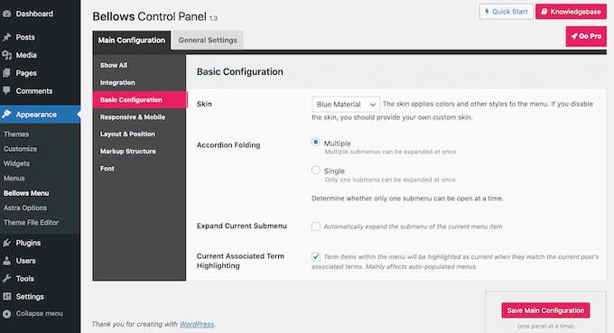 Configuring the look and feel of your WordPress collapsible sidebar menu.