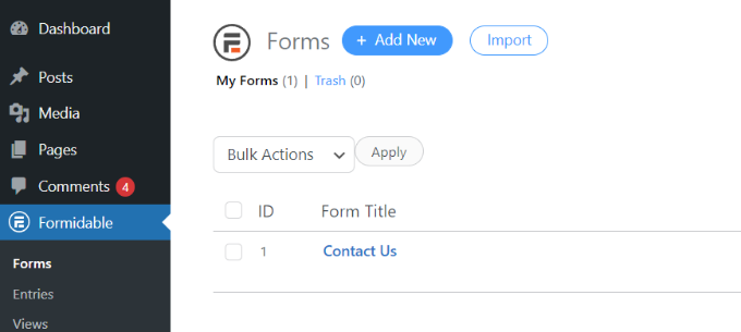 Add a new form
